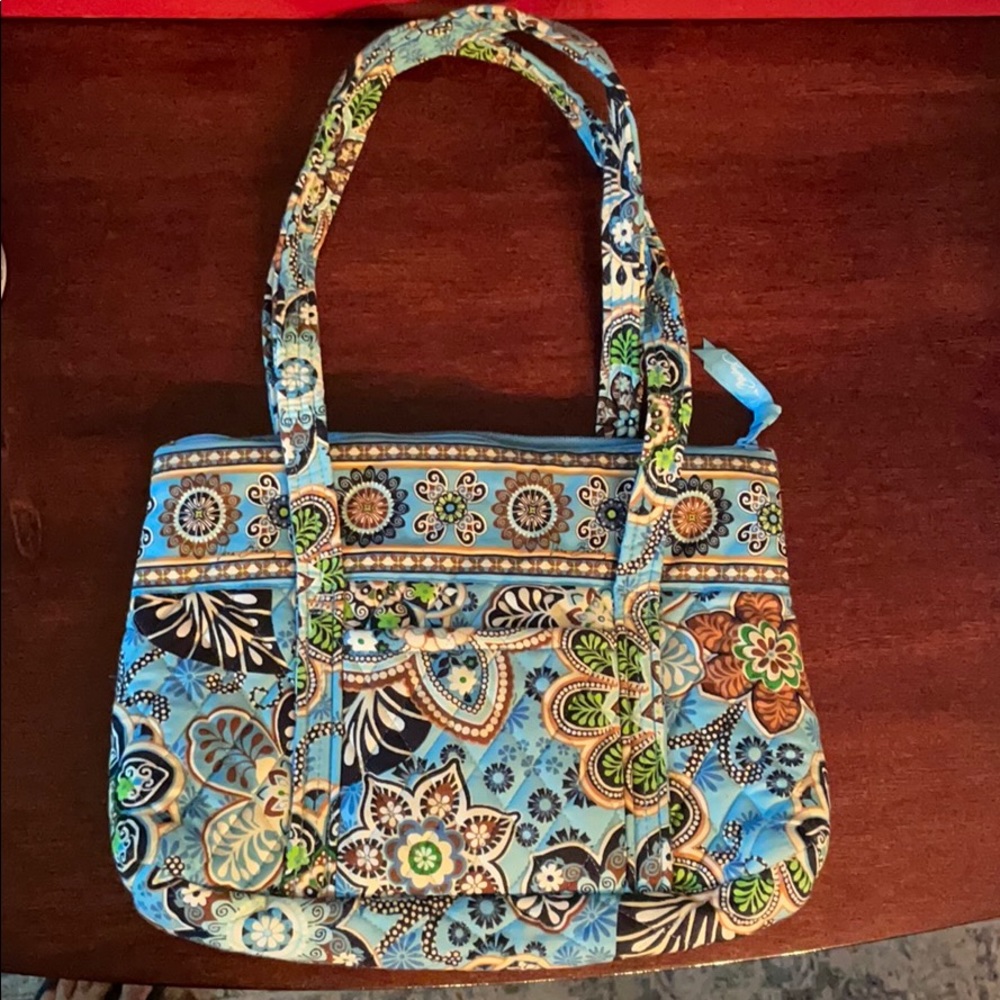 Vera Bradley Blue Floral Tote & Coin Purse
